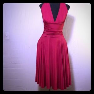 Red halter top party dress